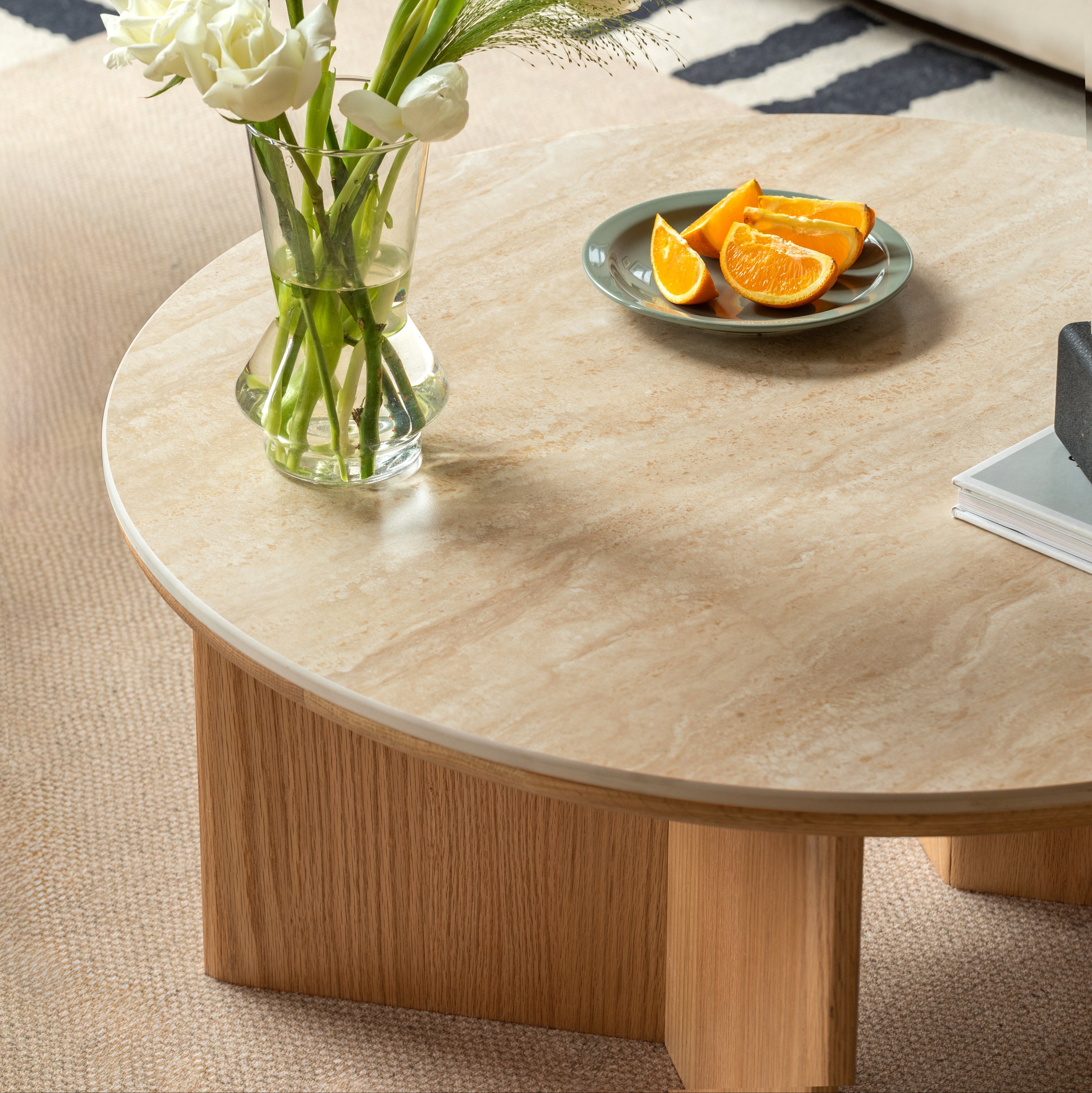 Davey Coffee Table Natural Solid Oak 80cm