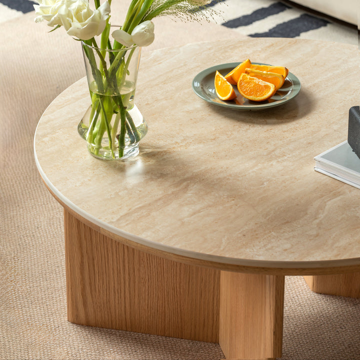 Davey Coffee Table Natural Solid Oak 80cm