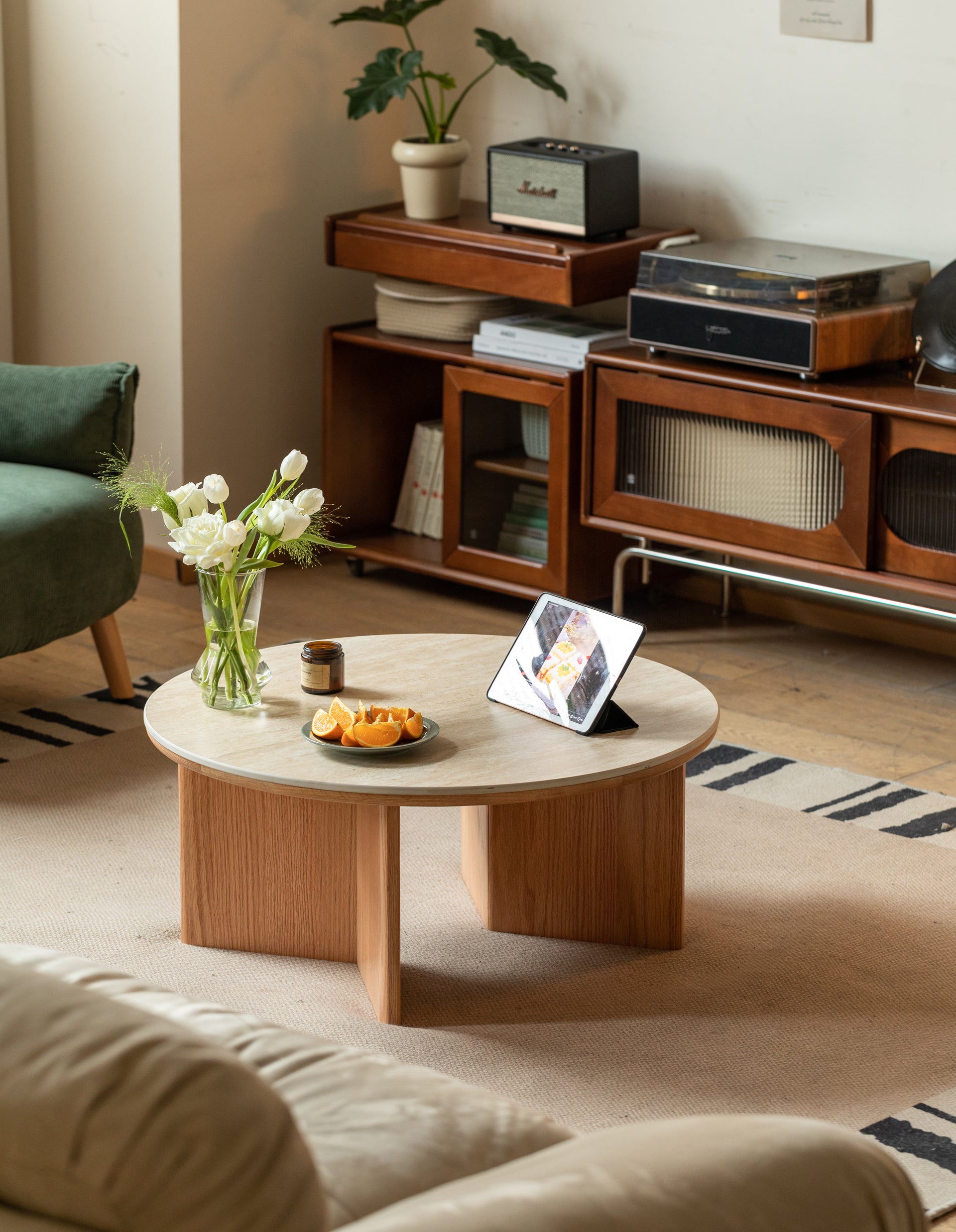 Davey Coffee Table Natural Solid Oak 80cm