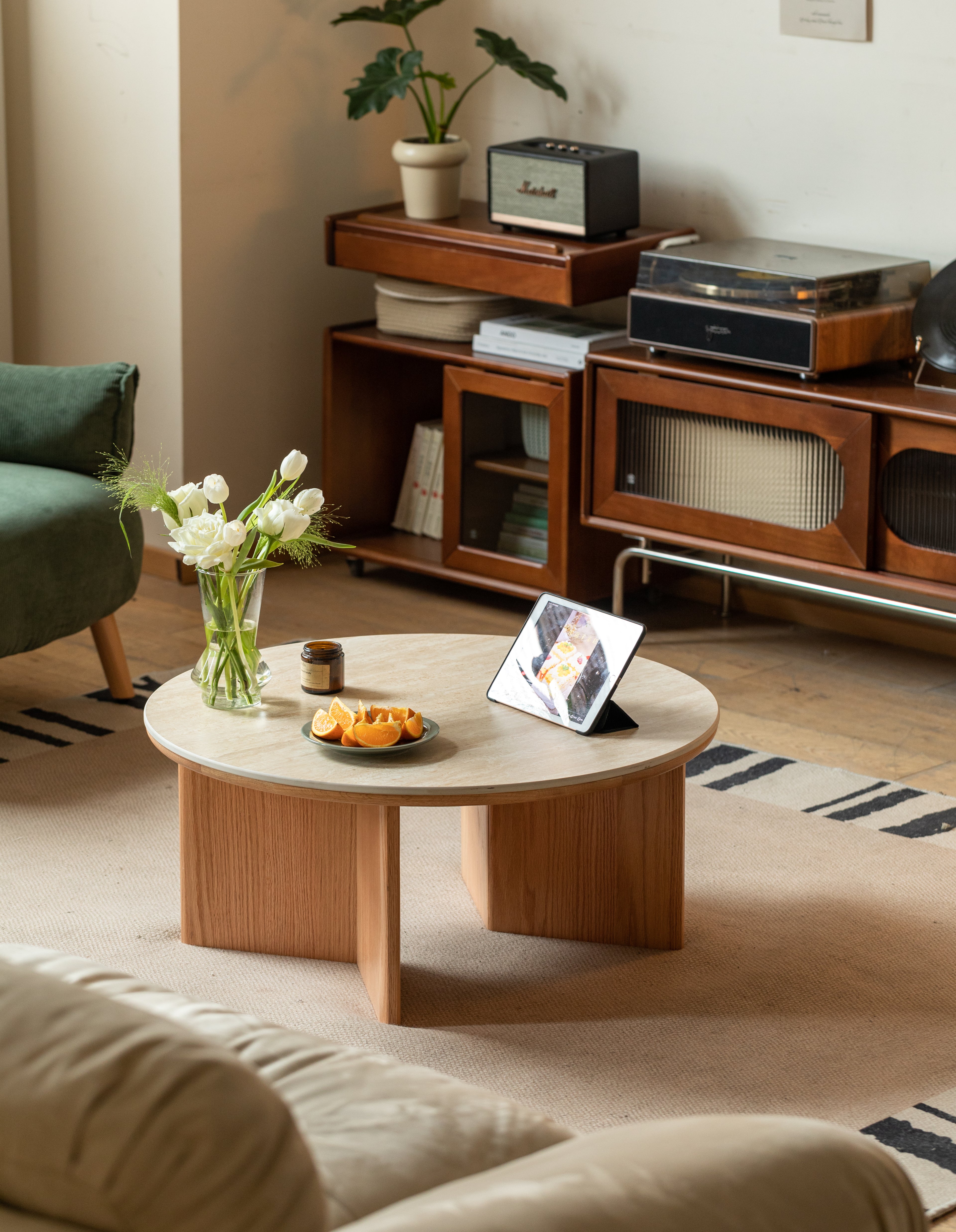 Davey Coffee Table Natural Solid Oak 80cm