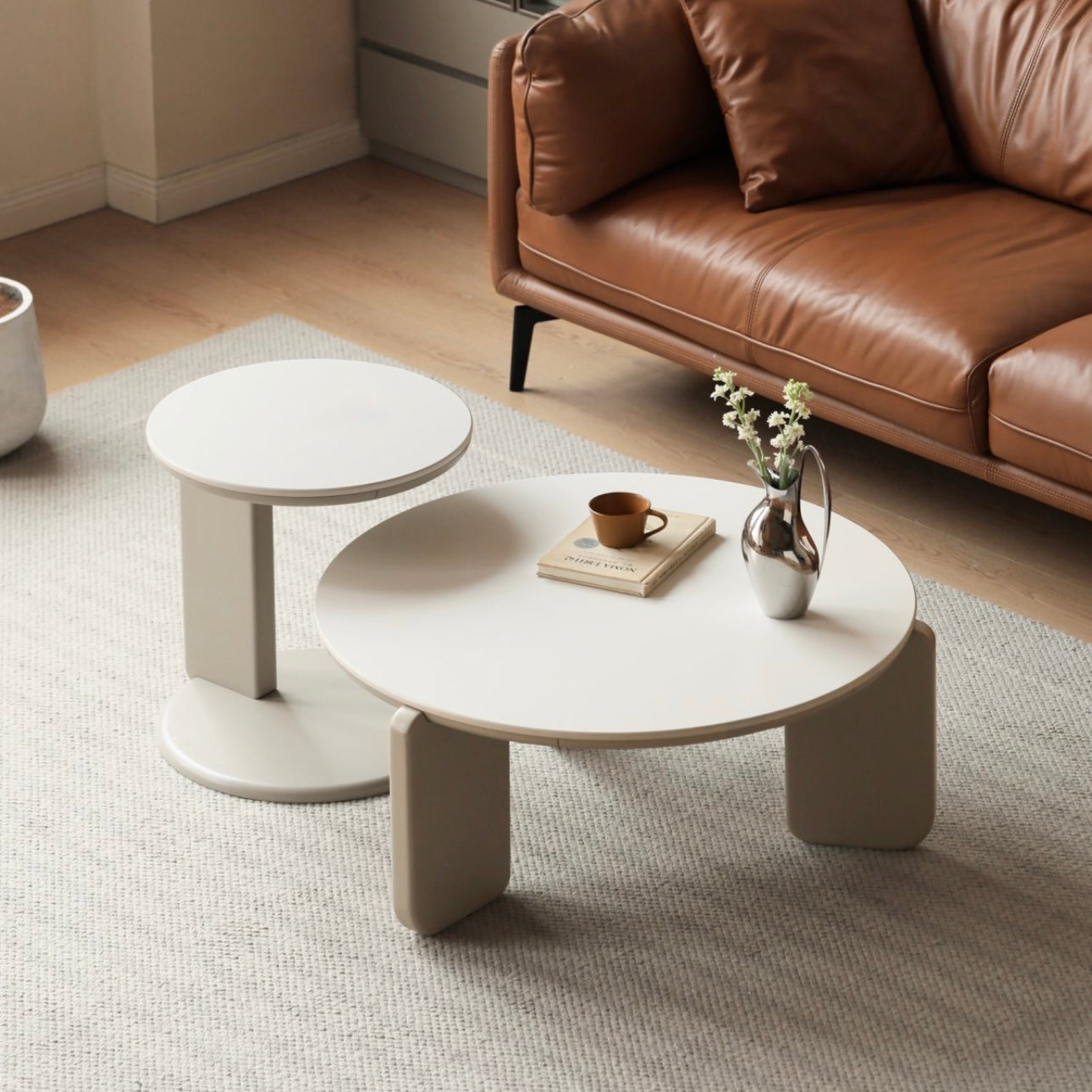 Dora Coffee Table 80cm+45cm Warm White