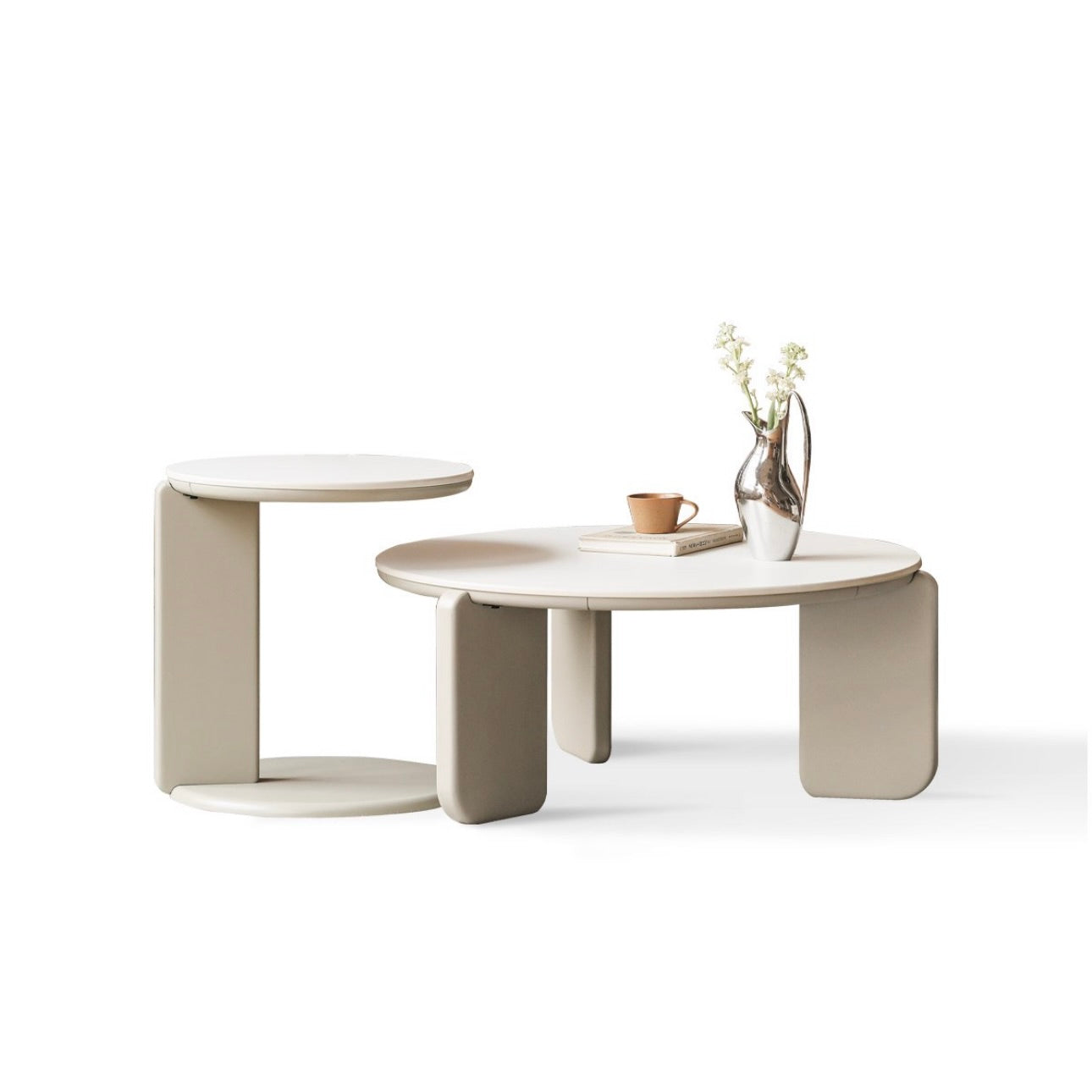 Dora Coffee Table 80cm+45cm Warm White