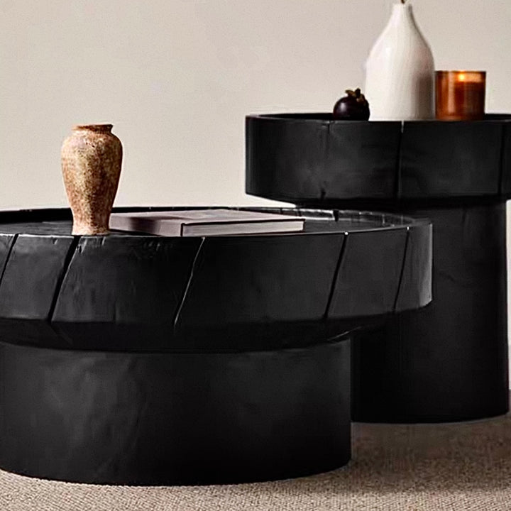 Dorking Coffee Table 68cm+50cm Carbonized Solid Pine / Smoked Black