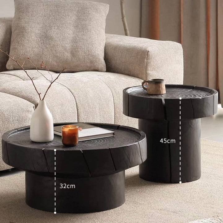 Dorking Coffee Table 68cm+50cm Carbonized Solid Pine / Smoked Black