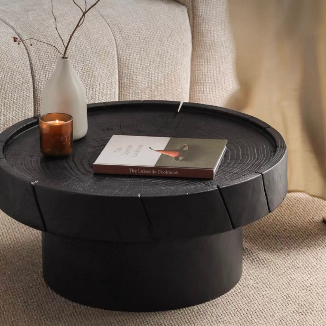 Dorking Coffee Table 68cm+50cm Carbonized Solid Pine / Smoked Black