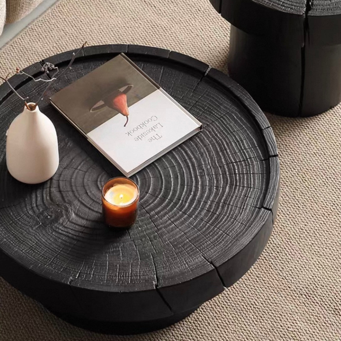 Dorking Coffee Table 68cm+50cm Carbonized Solid Pine / Smoked Black