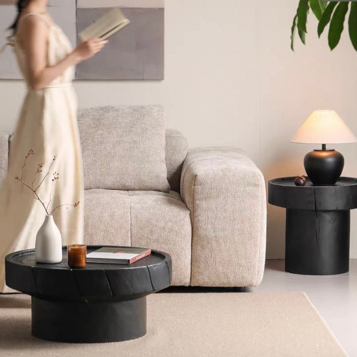 Dorking Coffee Table 68cm+50cm Carbonized Solid Pine / Smoked Black