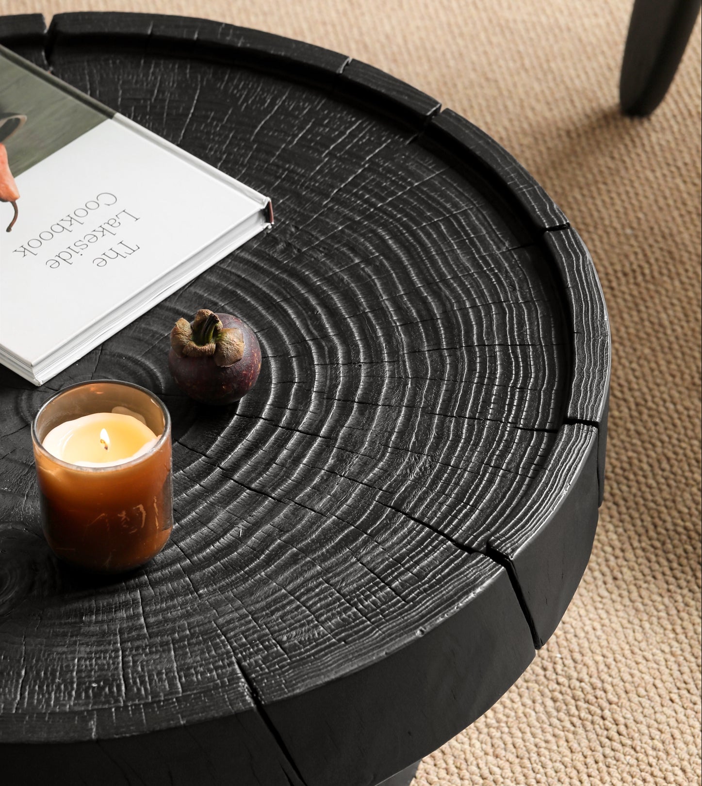 Dorking Coffee Table 70cm+50cm Carbonized Solid Pine / Smoked Black