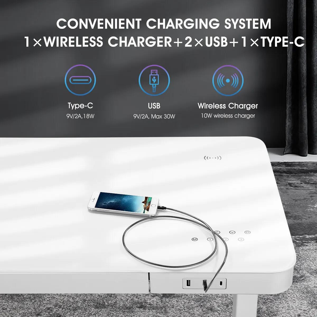 Duncan Electric Standing Desk White