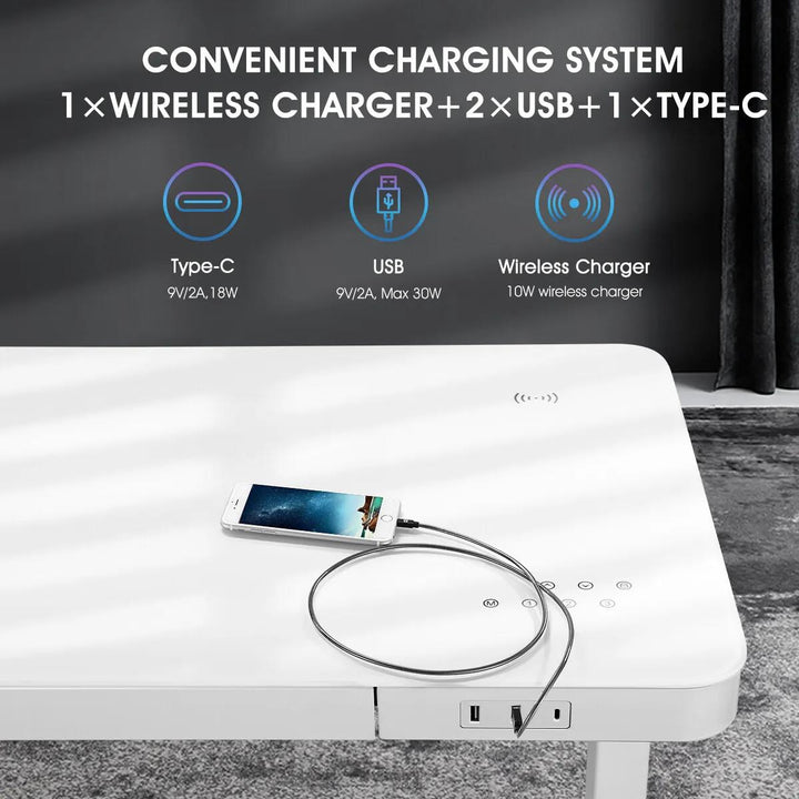 Duncan Electric Standing Desk White