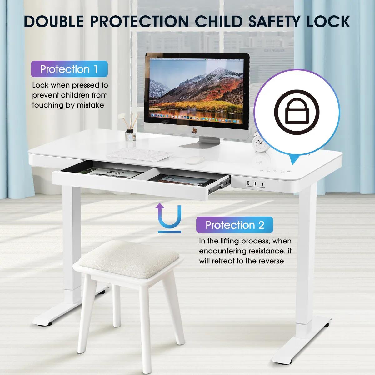 Duncan Electric Standing Desk White