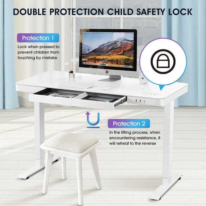 Duncan Electric Standing Desk White