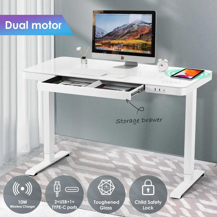 Duncan Electric Standing Desk White