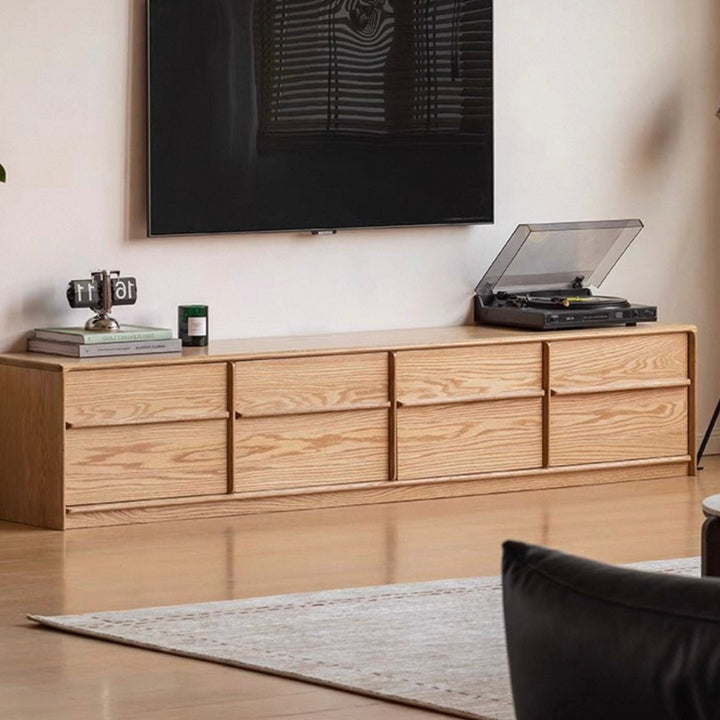 Elgar TV unit Natural Solid Oak 220cm