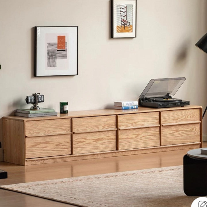 Elgar TV unit Natural Solid Oak 220cm