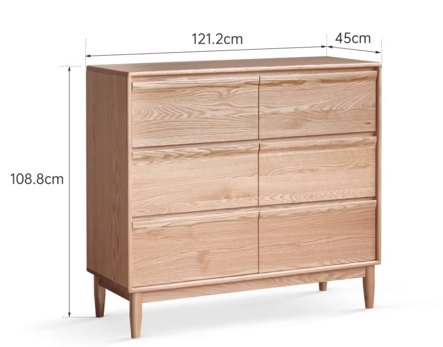 Elland Cabinet Natural Solid Ash 121cm