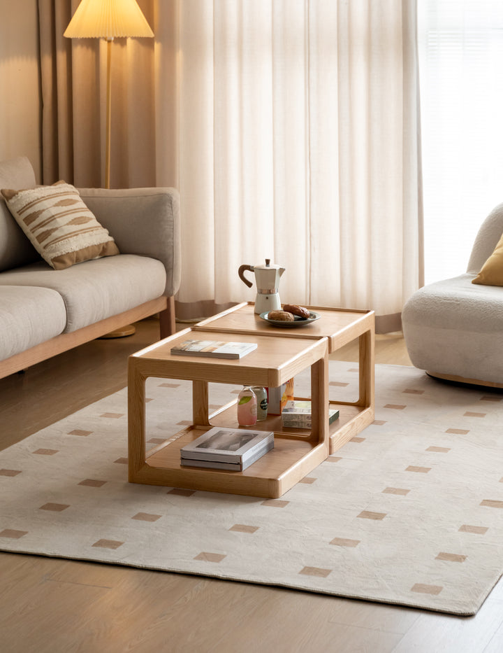 Eram Coffee Table Natural Solid Oak 50cm