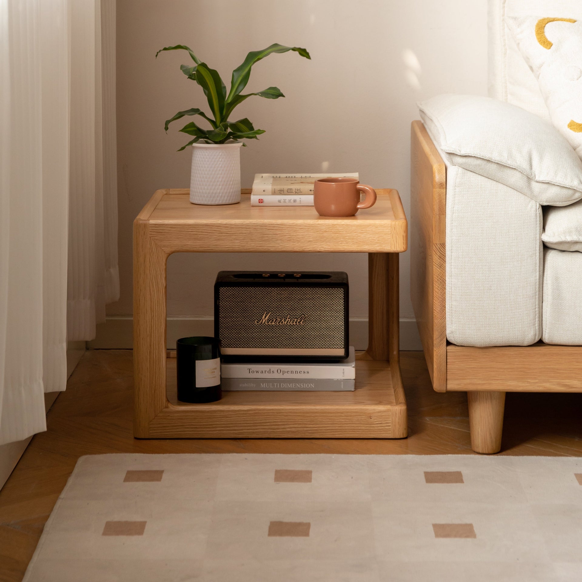 Eram Coffee Table Natural Solid Oak 50cm