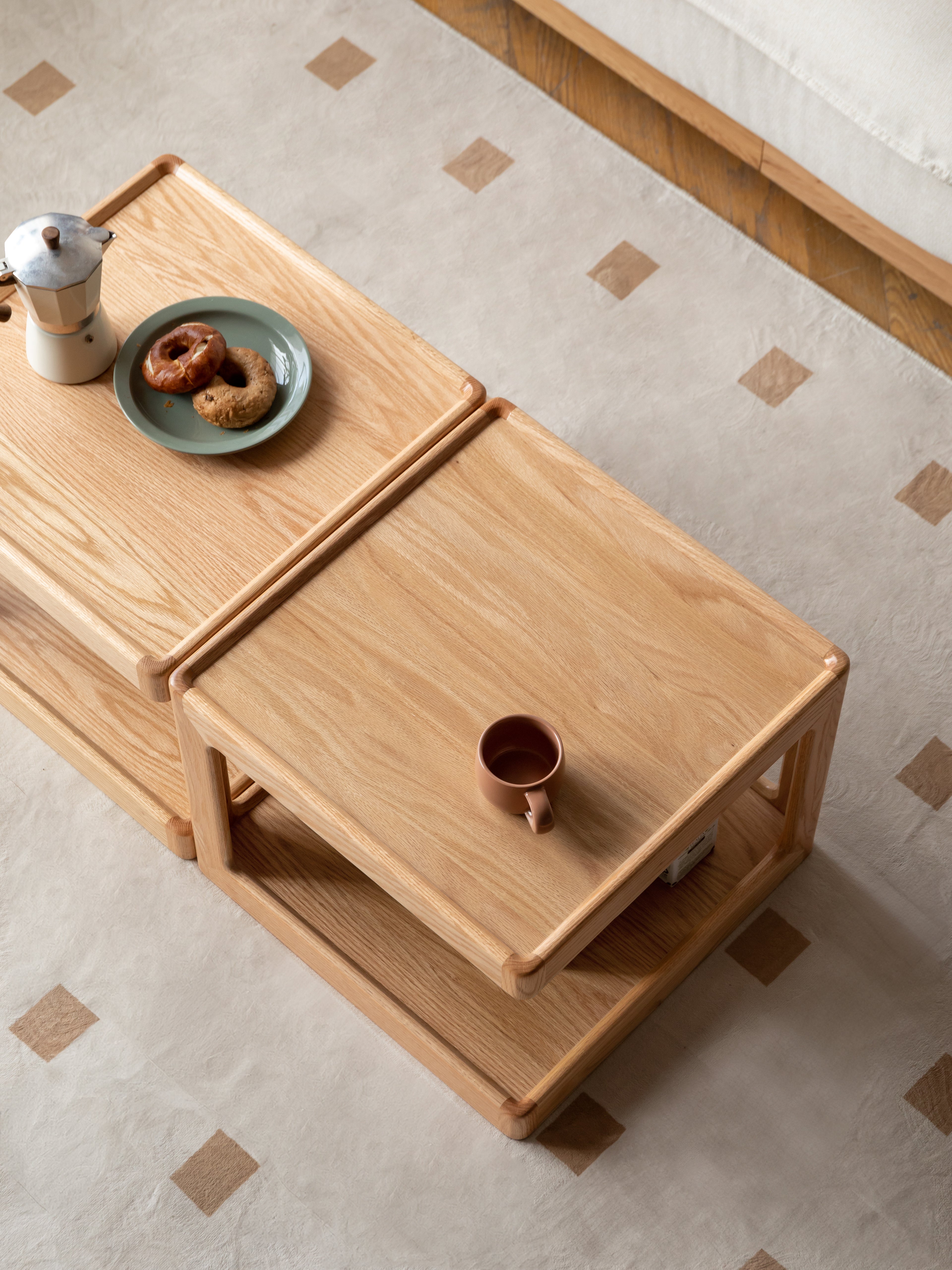 Eram Coffee Table Natural Solid Oak 50cm