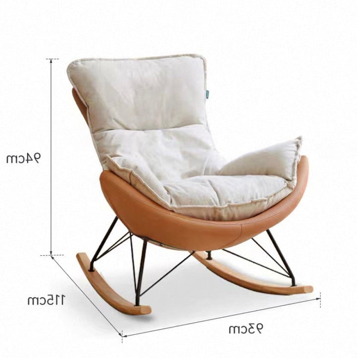 Evelyn Armchair Shell White Fabric × Bronze Tech Leather
