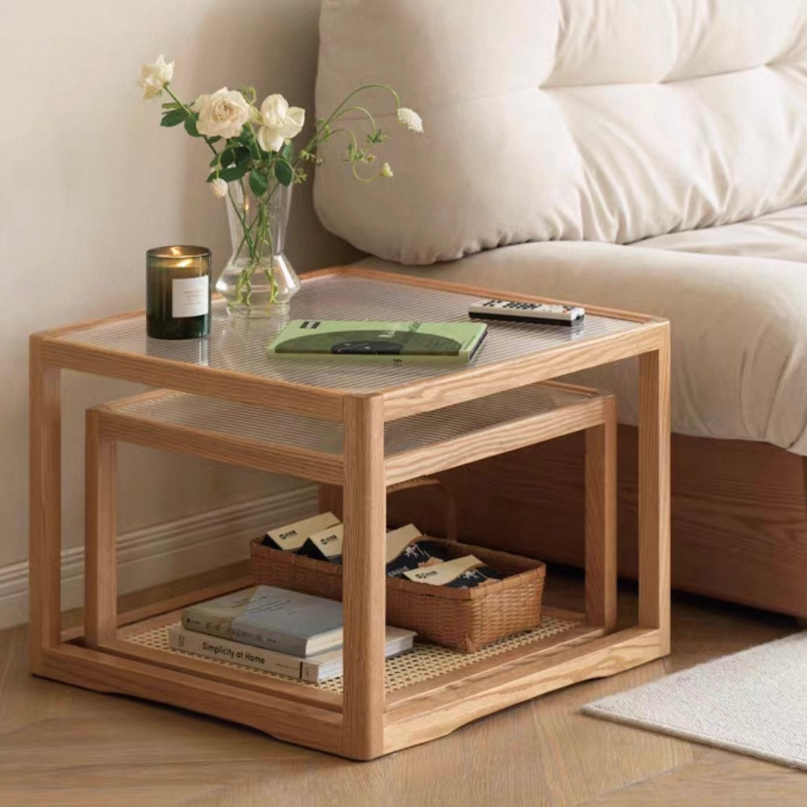 Graham Coffee Table 60cm+50cm Natural Solid Oak