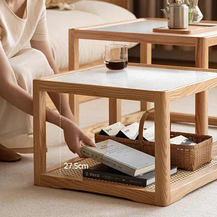 Graham Coffee Table 60cm+50cm Natural Solid Oak