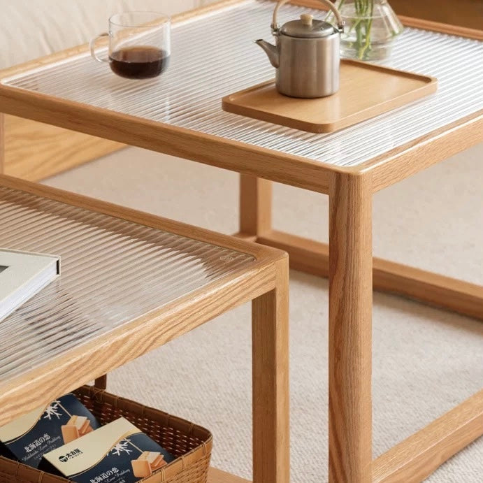 Graham Coffee Table 60cm+50cm Natural Solid Oak