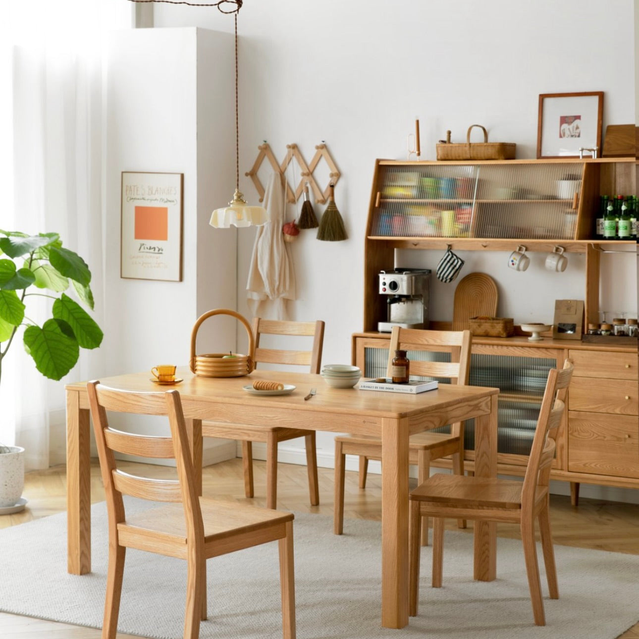 Hamp Dining Table Natural Solid Oak 160cm