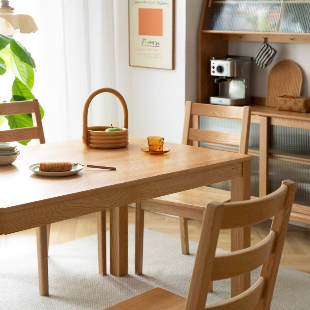 Hamp Dining Table Natural Solid Oak 160cm
