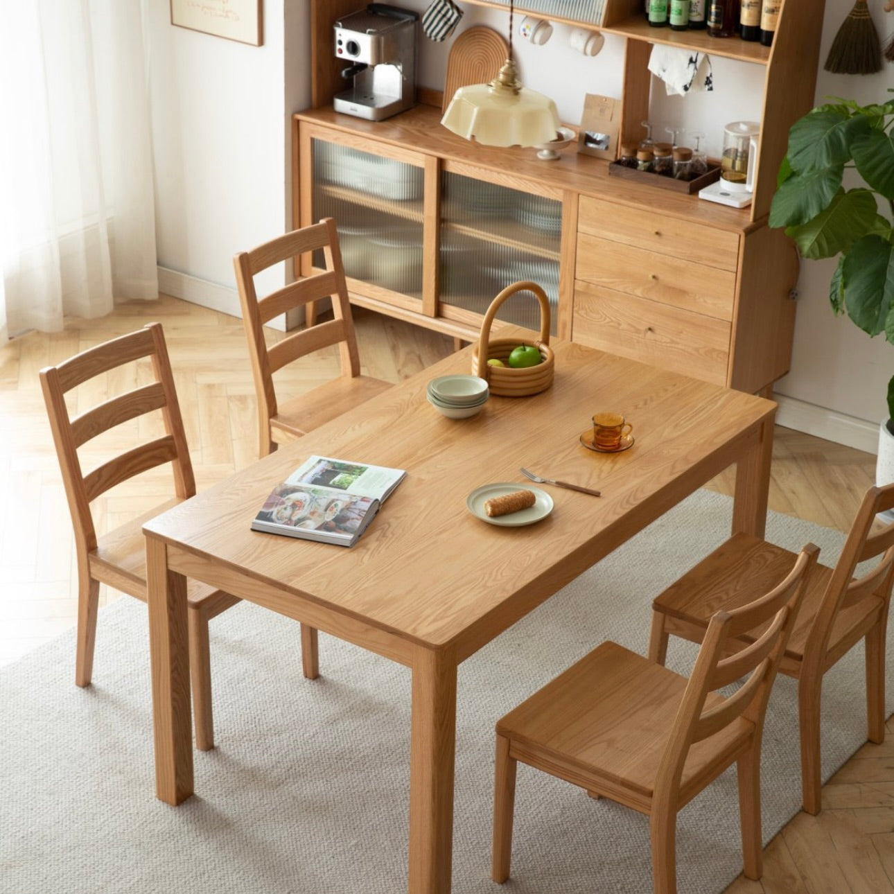 Hamp Dining Table Natural Solid Oak 160cm