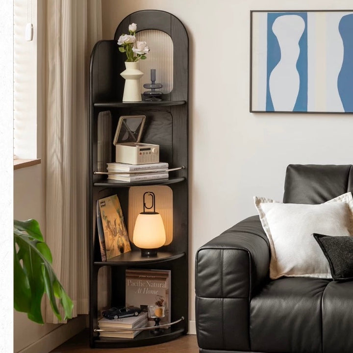 Henry Bookcase 163cm Black Solid Oak Color