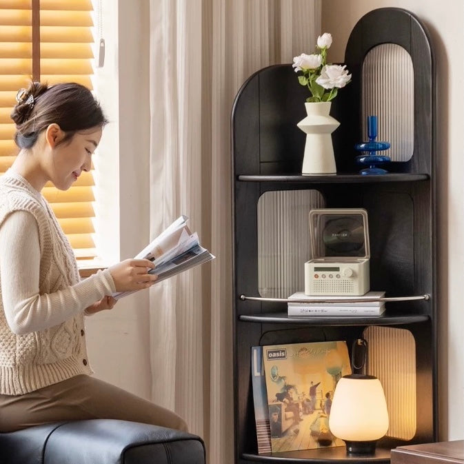 Henry Bookcase 163cm Black Solid Oak Color