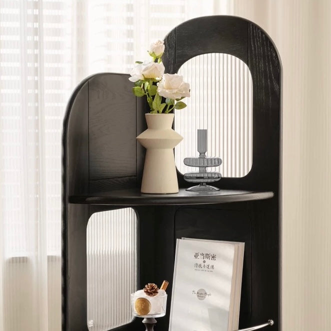 Henry Bookcase 163cm Black Solid Oak Color