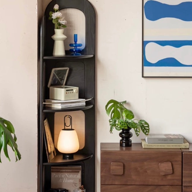 Henry Bookcase 163cm Black Solid Oak Color