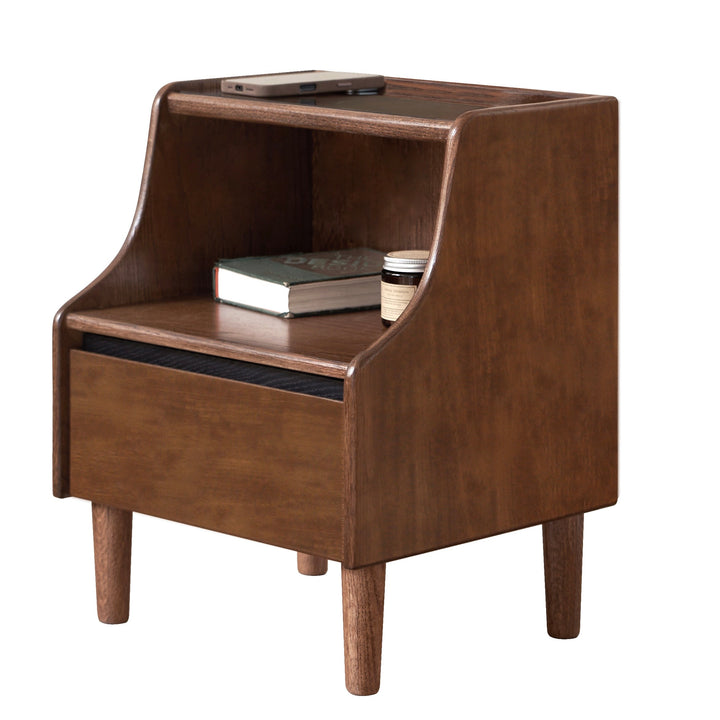 Hyland Bedside Table 50cm Oak Stained Walnut Colour