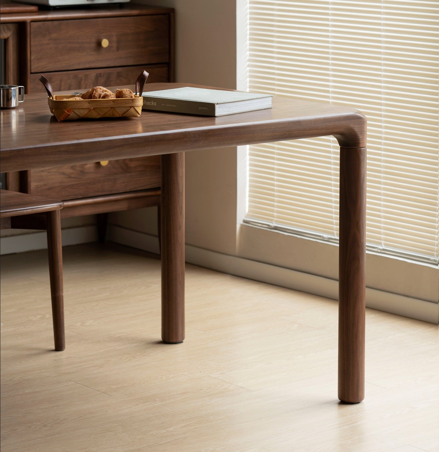 Kiva Natural Solid Walnut Dining Table 180CM