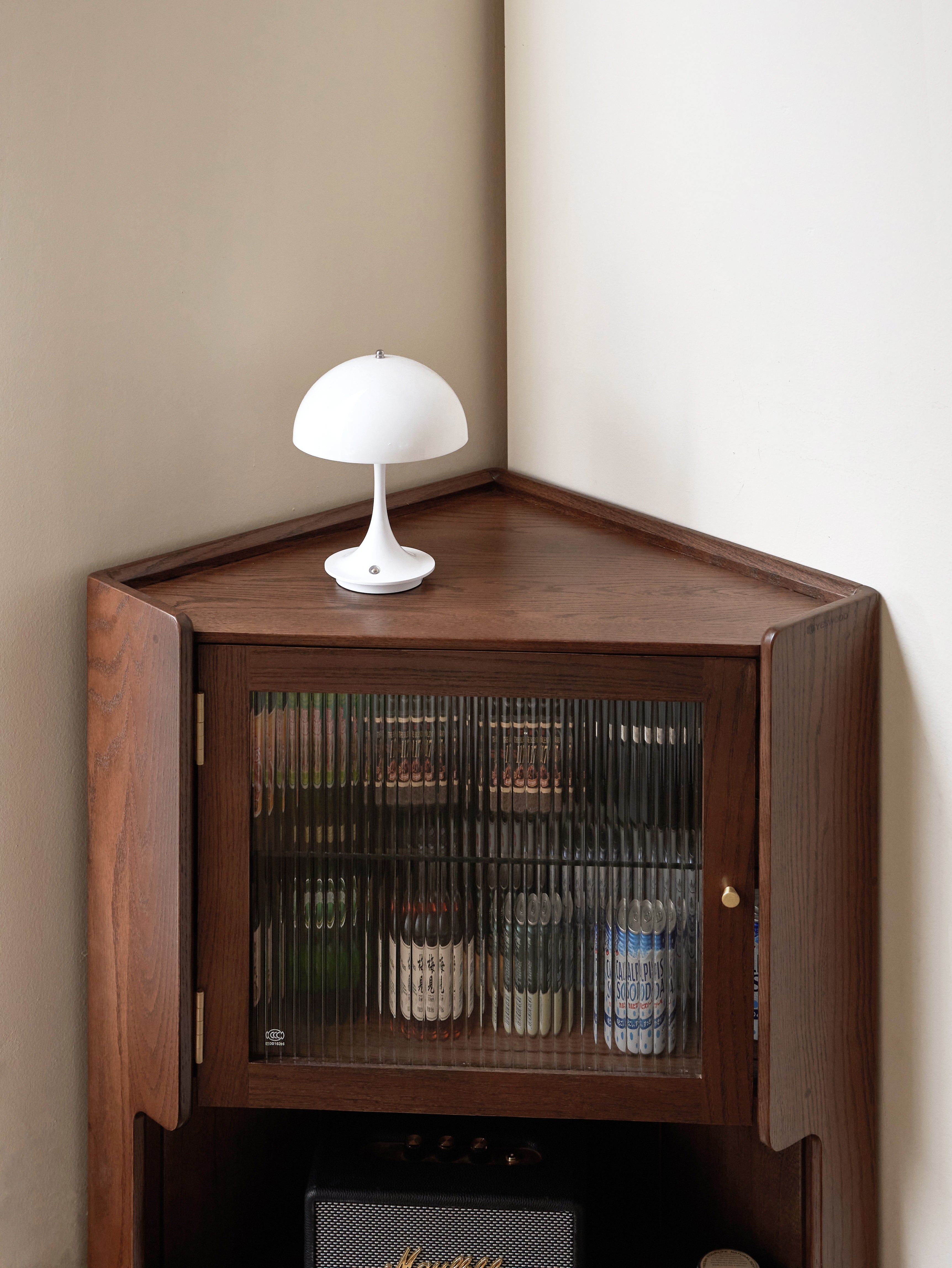 Koto Corner Cabinet Natural Solid Oak 164cm/ Stained Walnut Colour