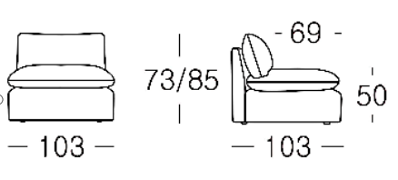 Loula Extended Side Chaise Sectional Sofa with Ottoman