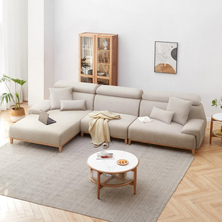 Lyra Corner Sofa — Left Chaise 284cm (Sand White)