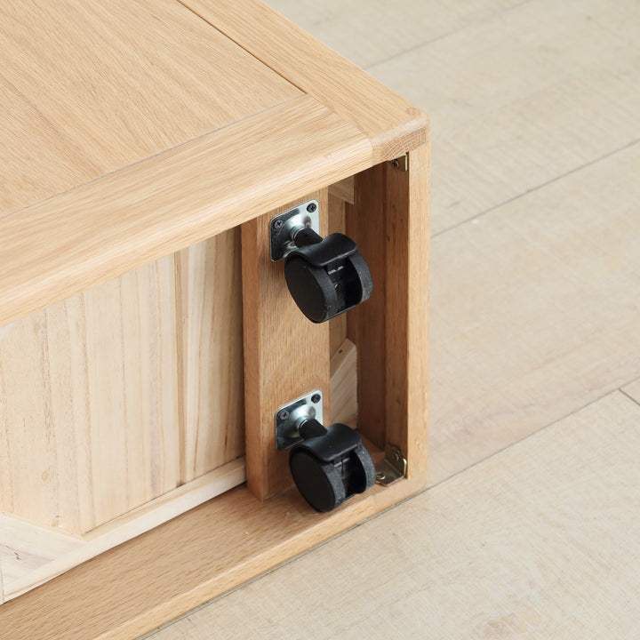 Madison Coffee Table Natural olid oak + white ceramic stone top 59cm