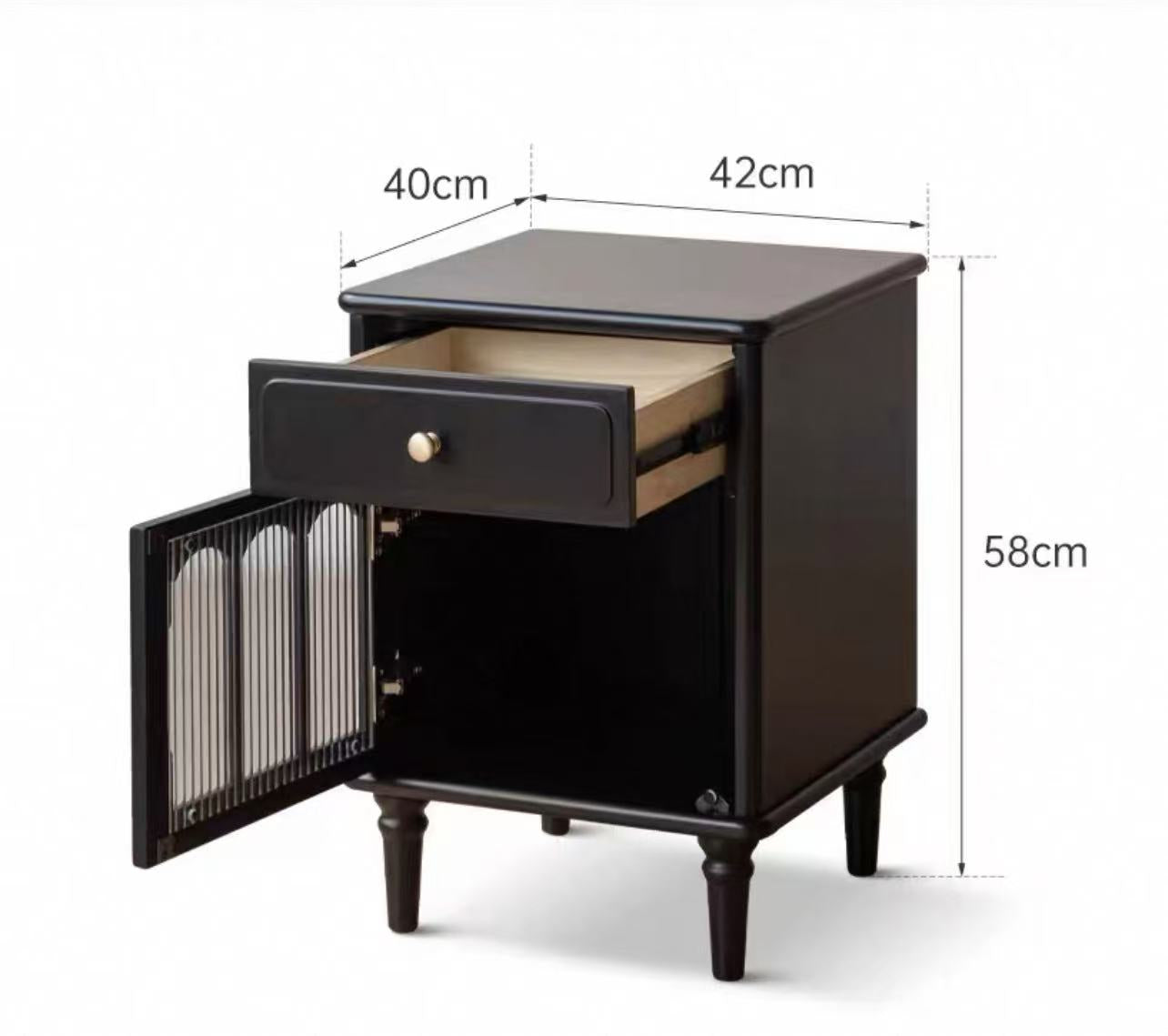 Monmart Bedside Table 42cm black - Left