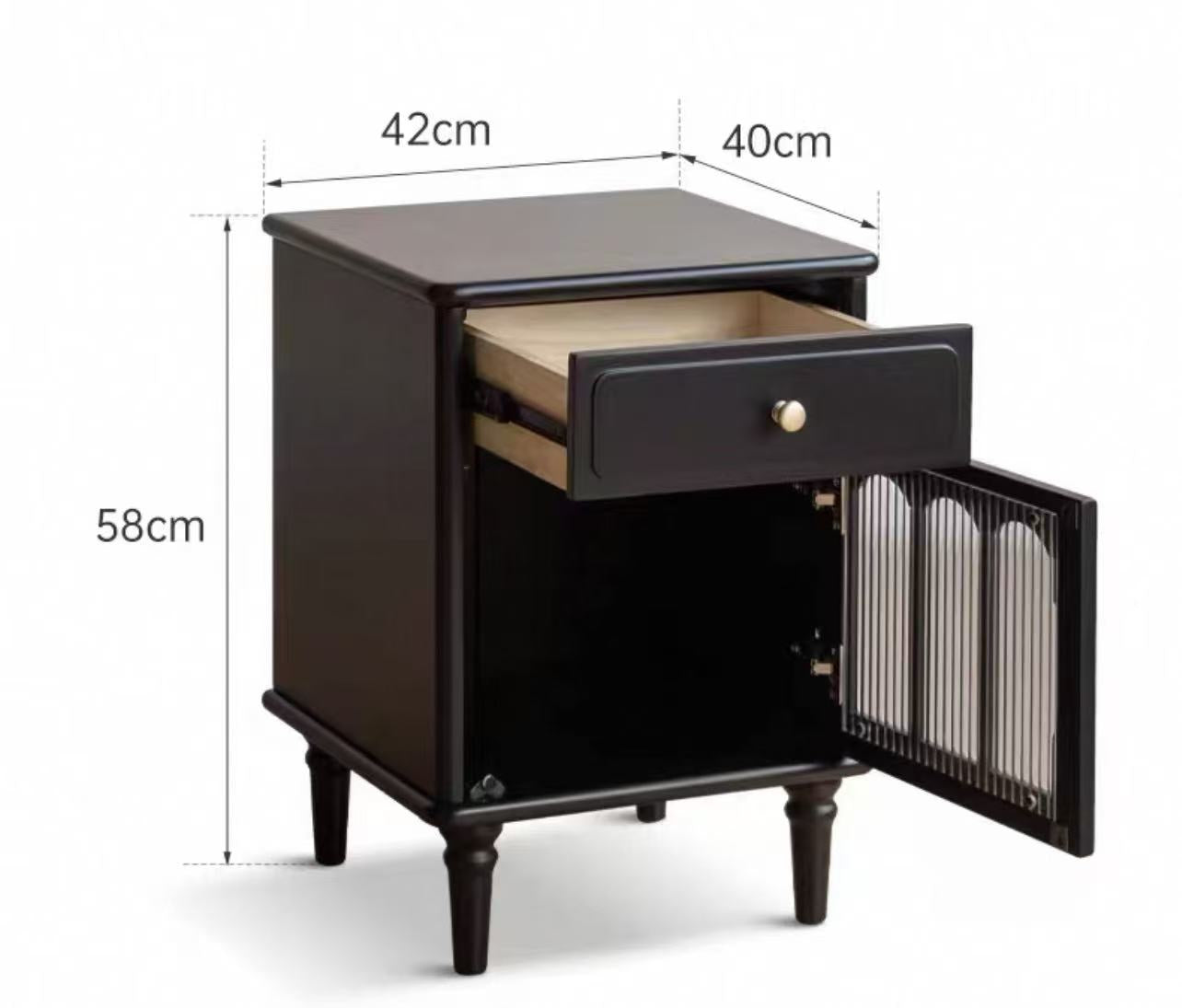 Monmart Bedside Table 42cm black - Left