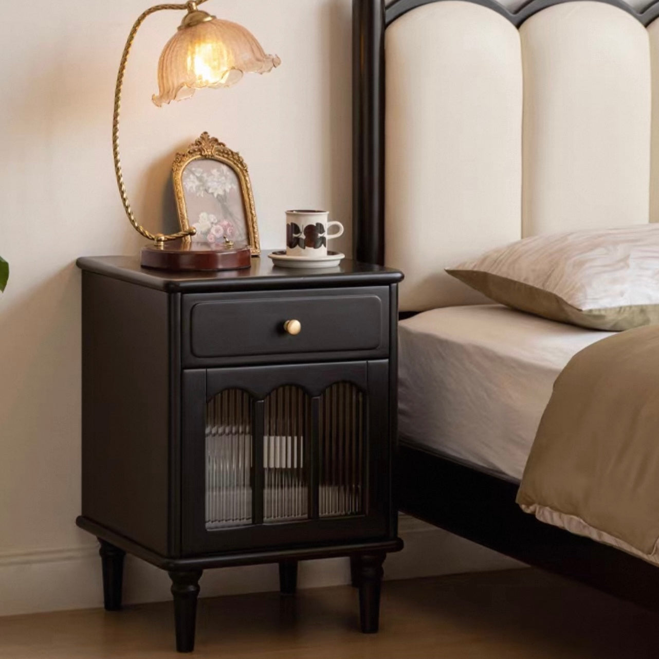 Monmart Bedside Table 42cm black - Left