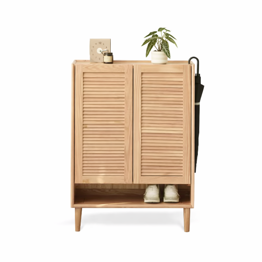 Moonya shoe cabinet Solid Rubble Wood 75cm