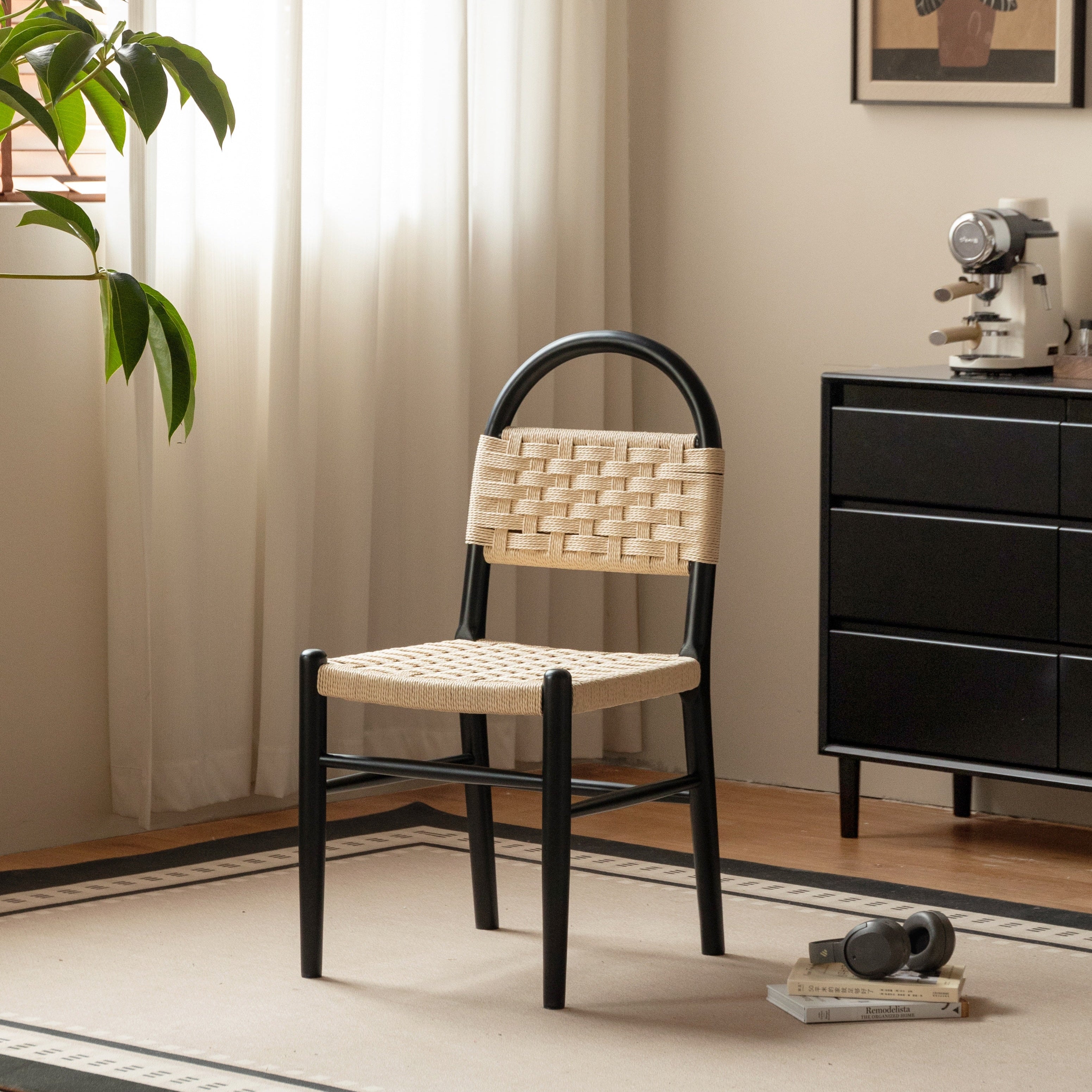 Navo Chair Painted Solid Rubberwood/ Stained Black Colour