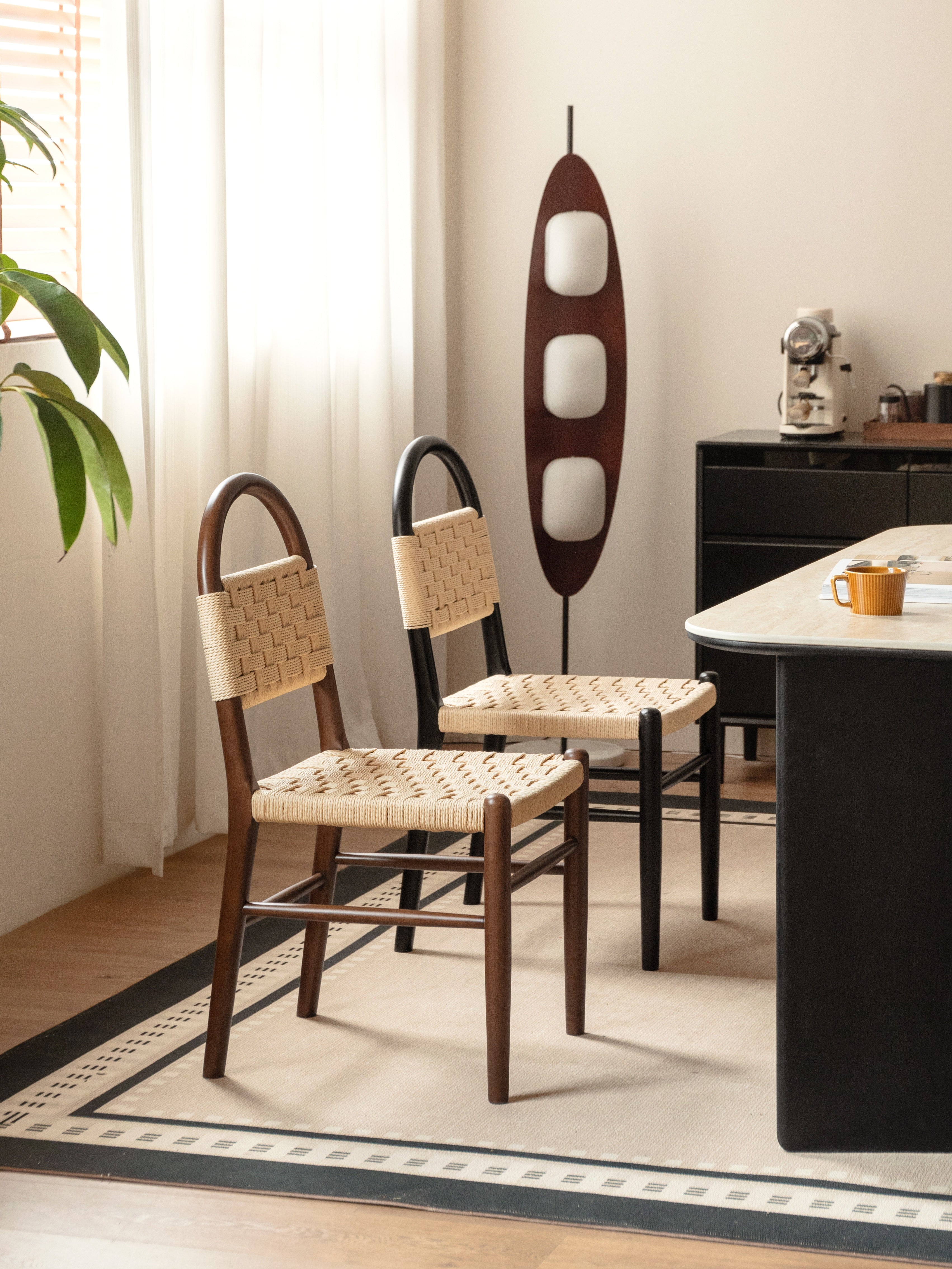 Navo Chair Painted Solid Rubberwood/ Stained Walnut Colour