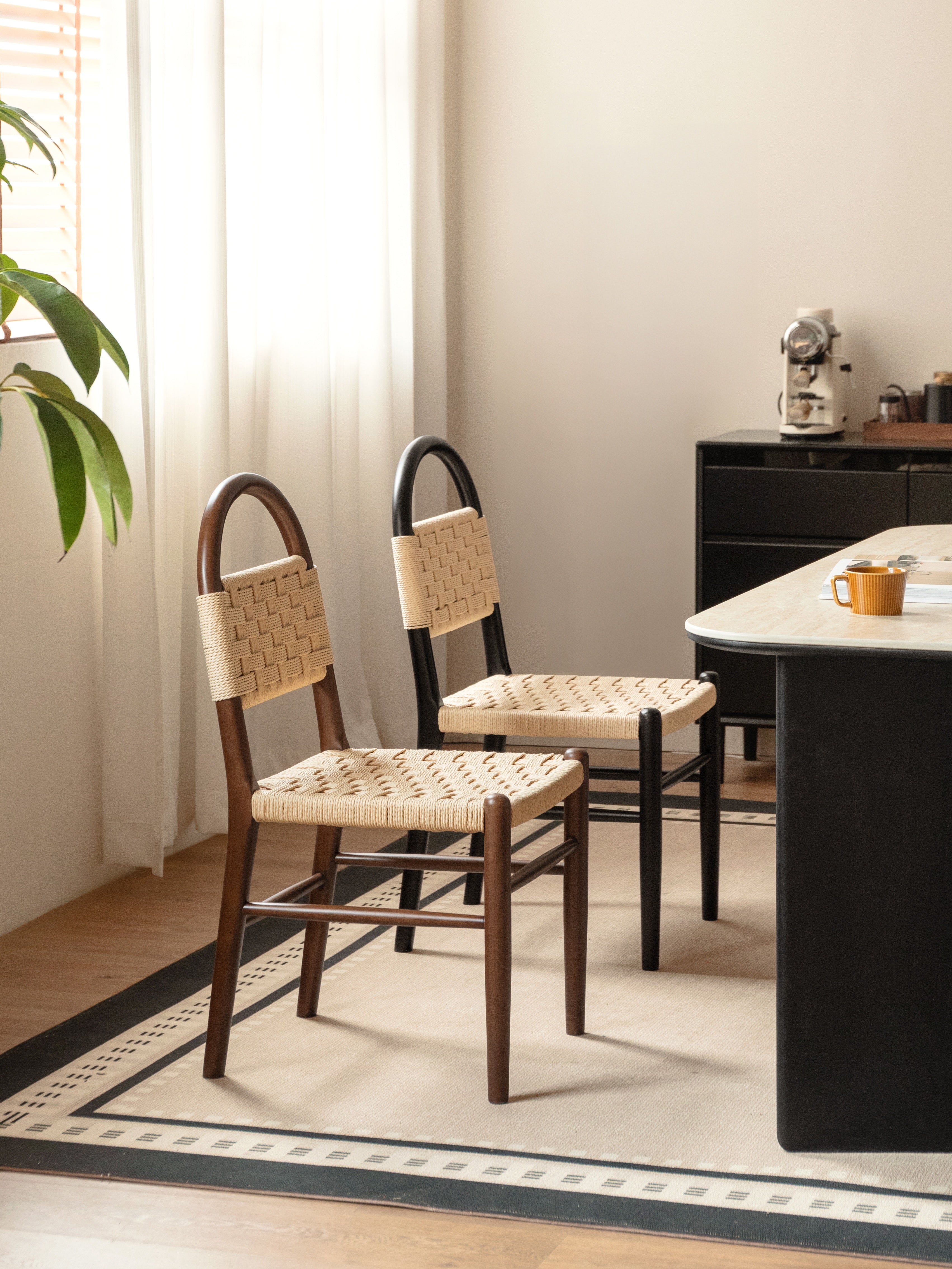 Navo Chair Painted Solid Rubberwood/ Stained Walnut Colour