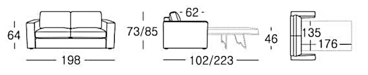 Neva Fabric Electric 3 Seater Sofa