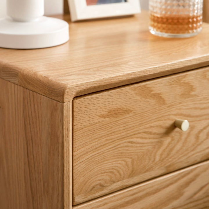 Prague Bedside Table 50cm Natural Solid Oak