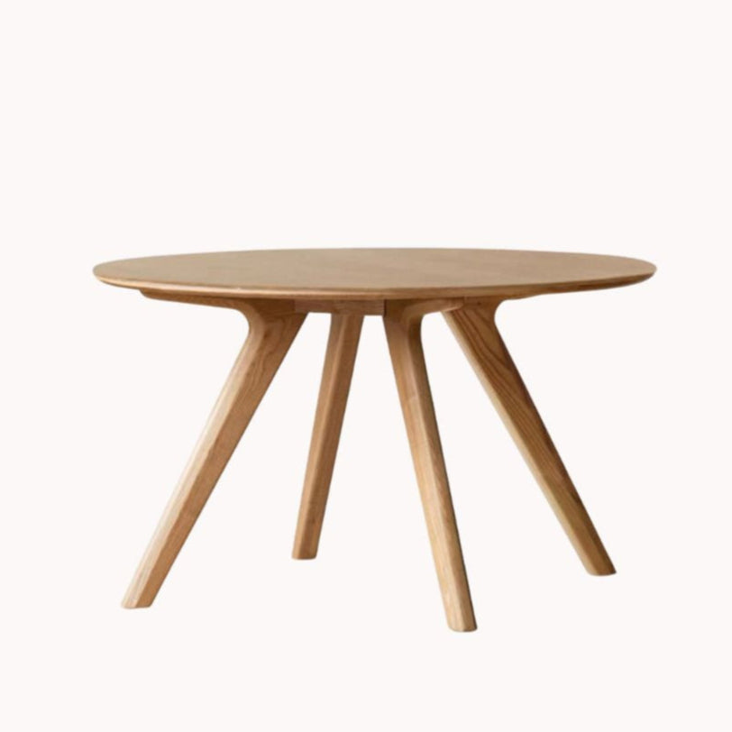 Rowen Round Dining Table Natural Solid Ash 110cm